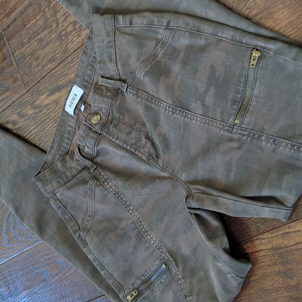 PISTOLA I Camo High-Rise Skinny Stretch Ankle Jeans with Zipper Pockets, 25